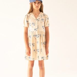 Wander and Wonder Sienna Puff Sleeve Dress Sand Beach Sz 11-12 Yrs